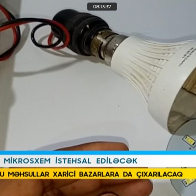 “ATV” kanalında Yüksək Texnologiyalar Parkında istehsal ediləcək LED lampa üçün diod və mikrosxemlər barədə videosüjet yayımlanıb